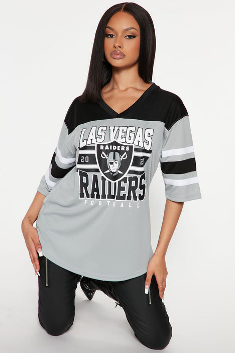 NFL Las Vegas Raiders T-Shirt for Women, Ladies American Football Short  Sleeve Grey Jersey Top