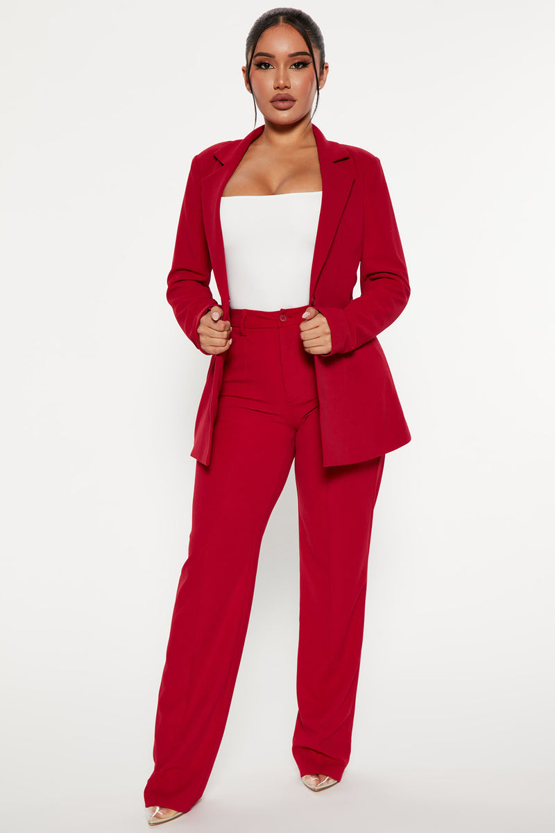 Ready For Business Blazer Pant Set - Red | Fashion Nova, Career/Office ...