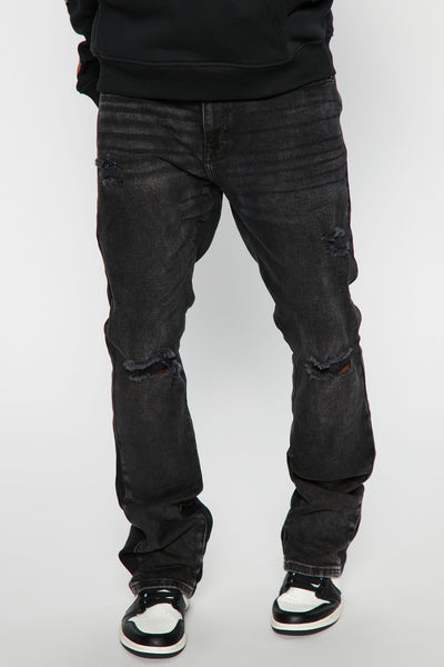 Go With It Stacked Skinny Flared Jeans - Black Wash | Fashion Nova, Mens  Jeans | Fashion Nova