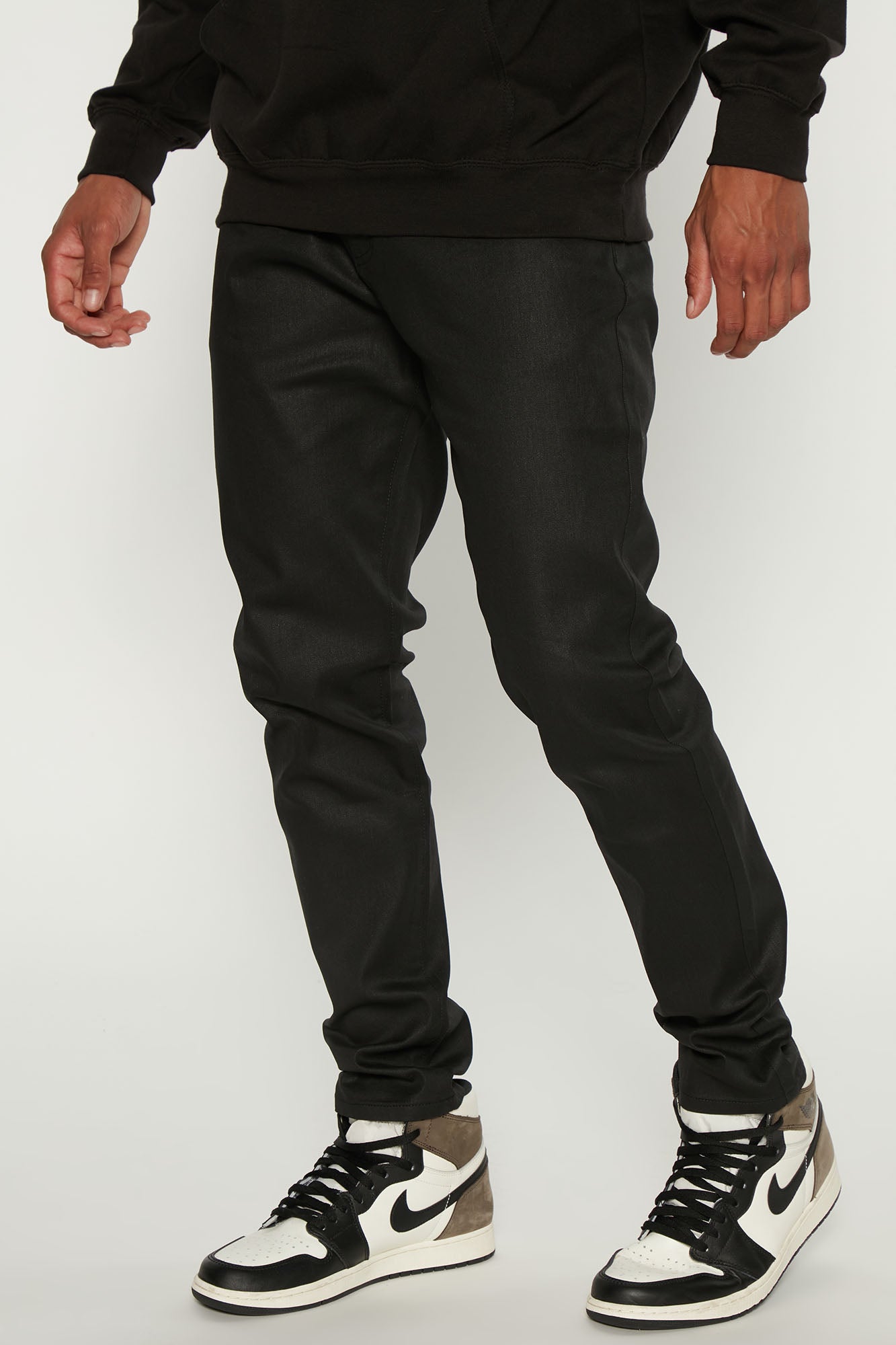 Men's black clearance waxed denim jeans