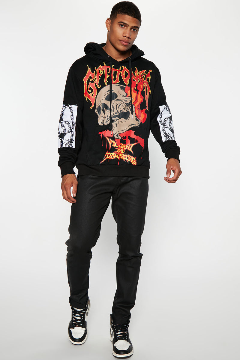 Chained Up Skull Hoodie - Black | Fashion Nova, Mens Fleece Tops ...