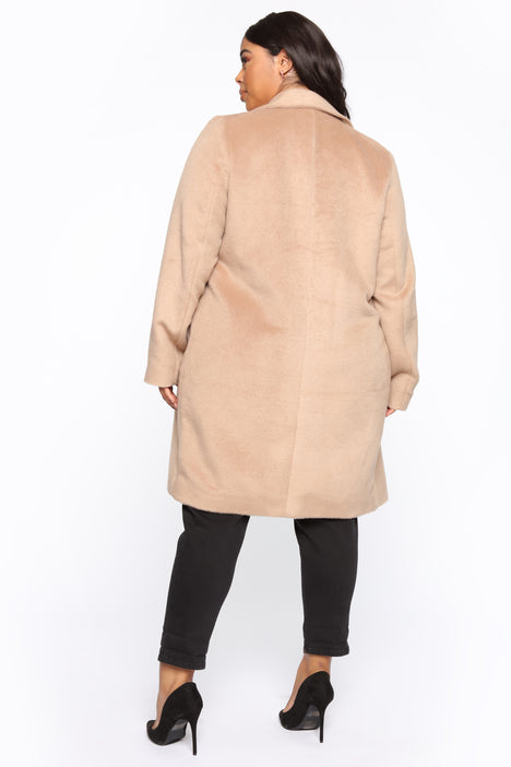 It s A Long Story Coat Taupe