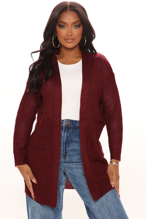 A True Necessity Cardigan Burgundy Fashion Nova Sweaters