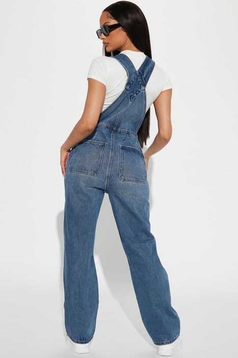 Denim overalls top fashion nova
