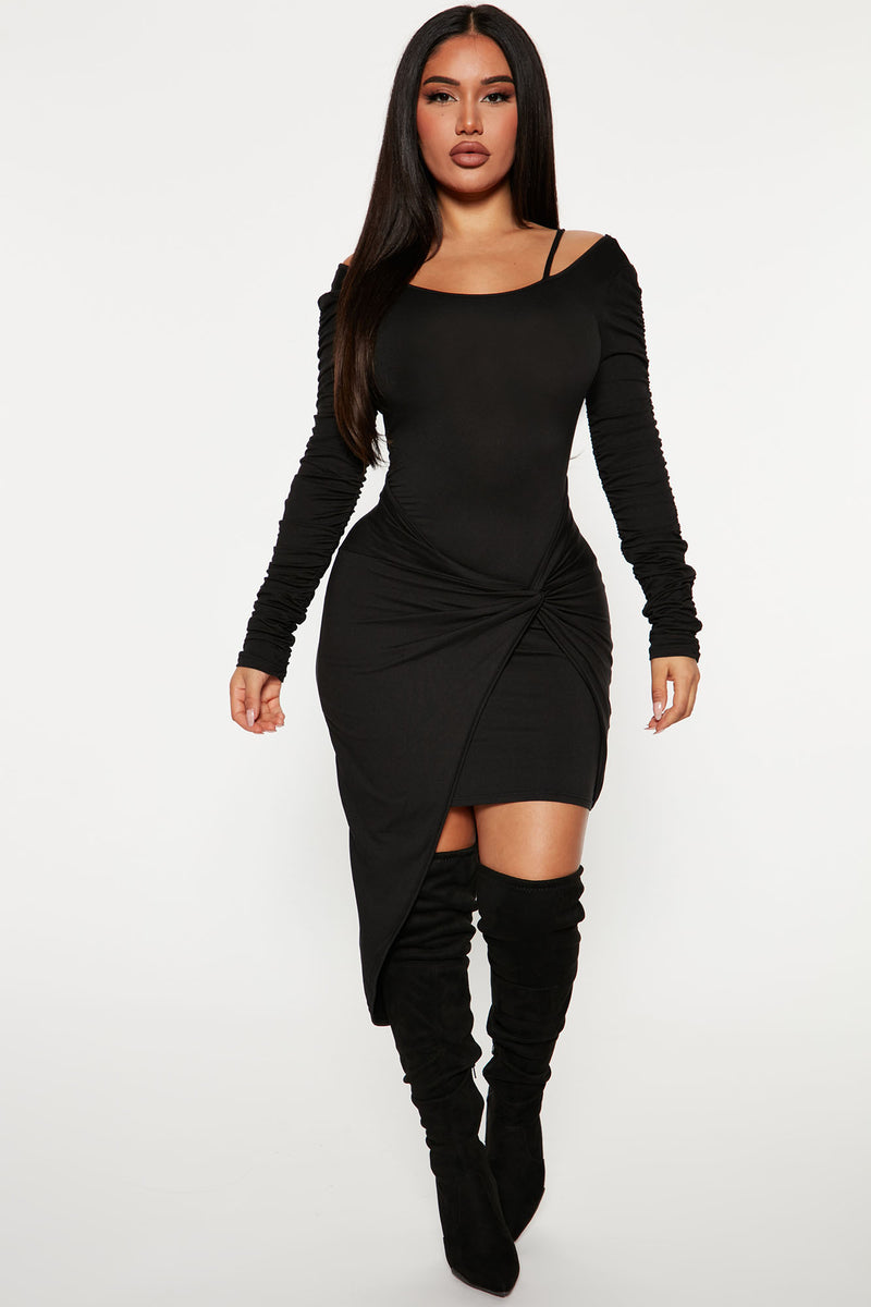 Dez Midi Dress - Black | Fashion Nova, Dresses | Fashion Nova
