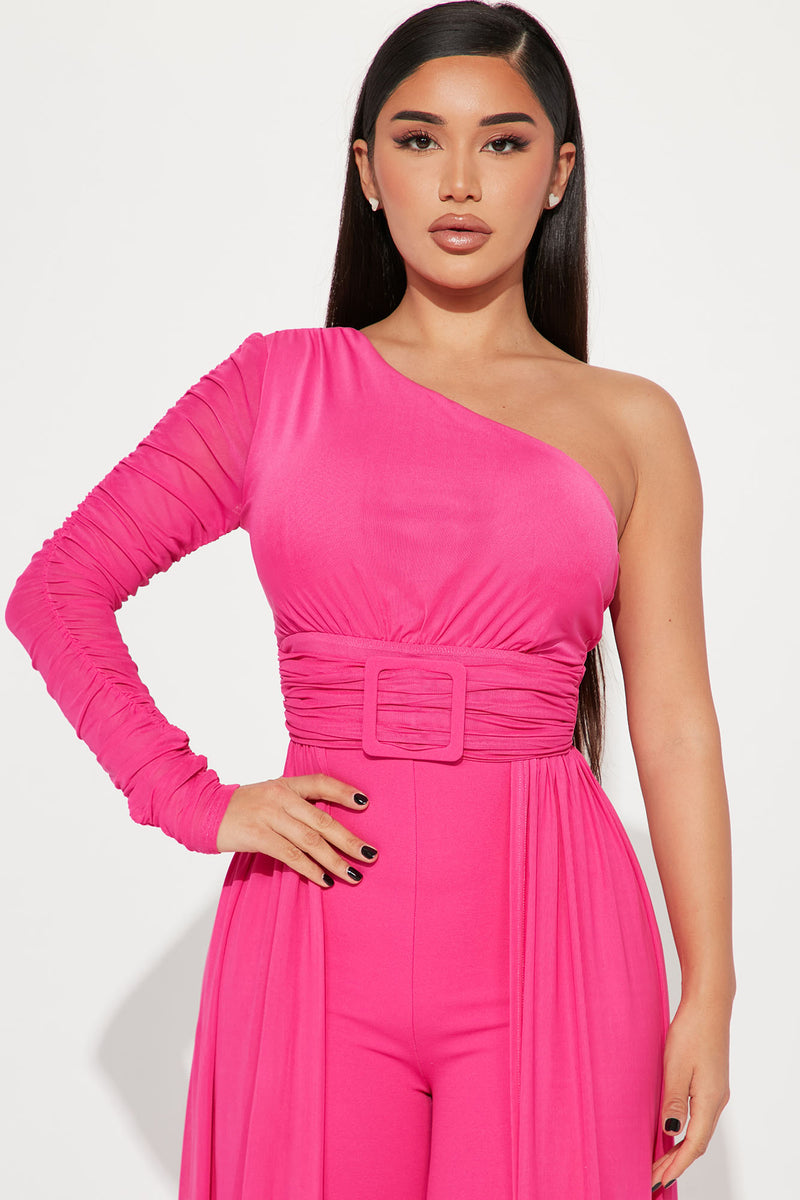 Better Be Sure Mesh Jumpsuit Fuchsia Fashion Nova, Jumpsuits