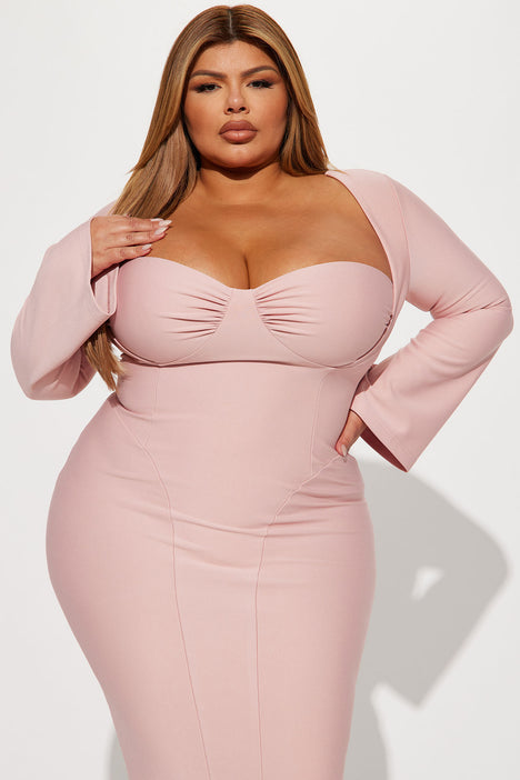 Lily Rose Midi Dress Blush Fashion Nova Dresses Fashion Nova