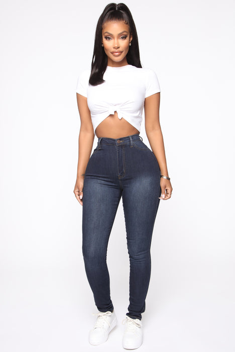 Women's Classic High Waist Skinny Jeans in Dark Denim Size 7 by Fashion Nova