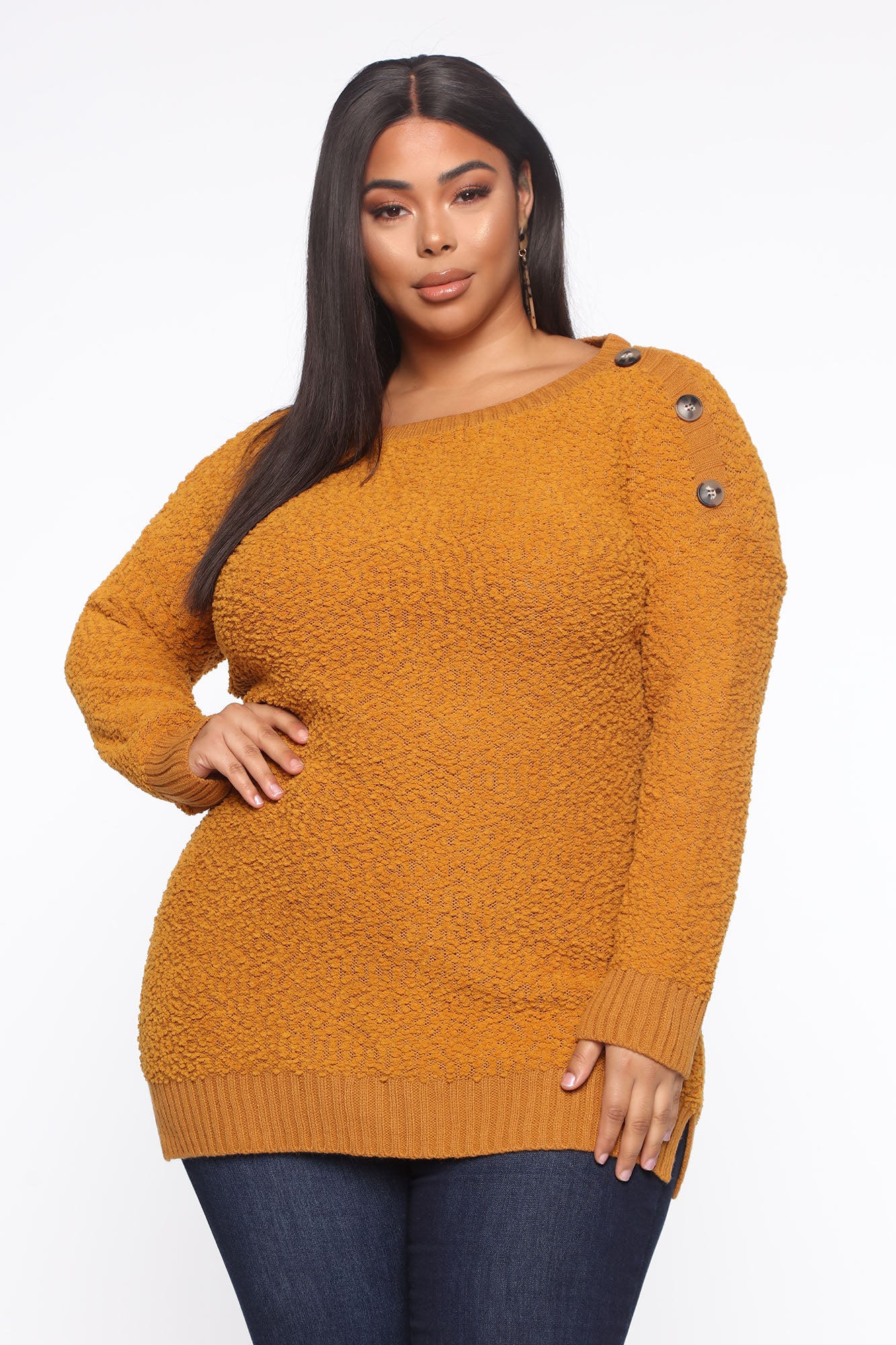 Mustard tunic sweater hotsell