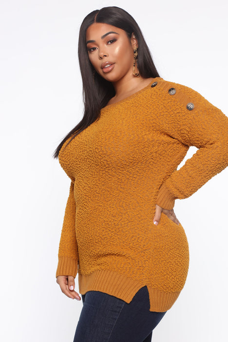 Mustard tunic sweater hot sale