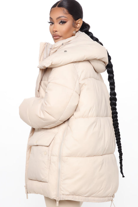 Womens nude shop puffer coat