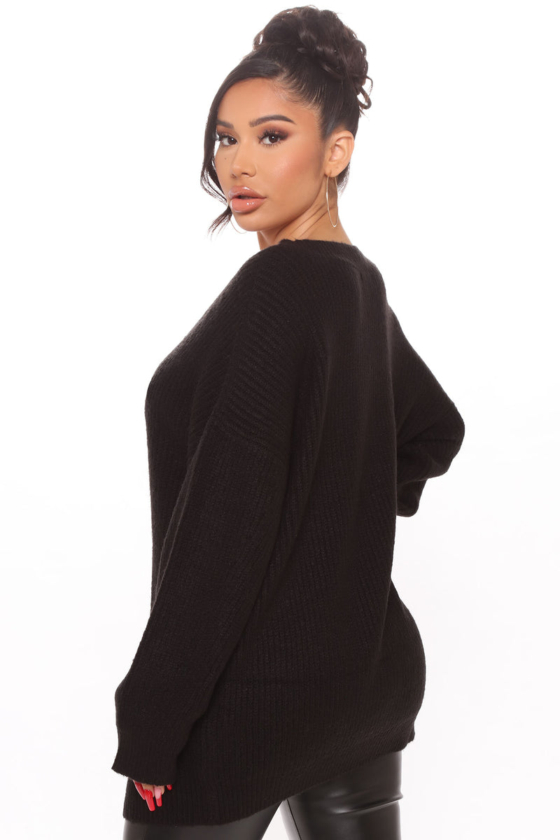 Heather Oversized Pullover Tunic - Black | Fashion Nova, Sweaters ...