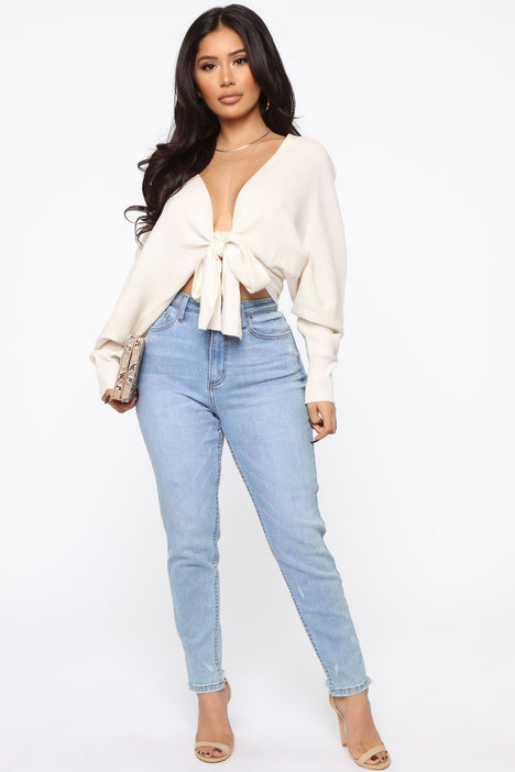 Love Craze Cropped Sweater Cream Fashion Nova Sweaters