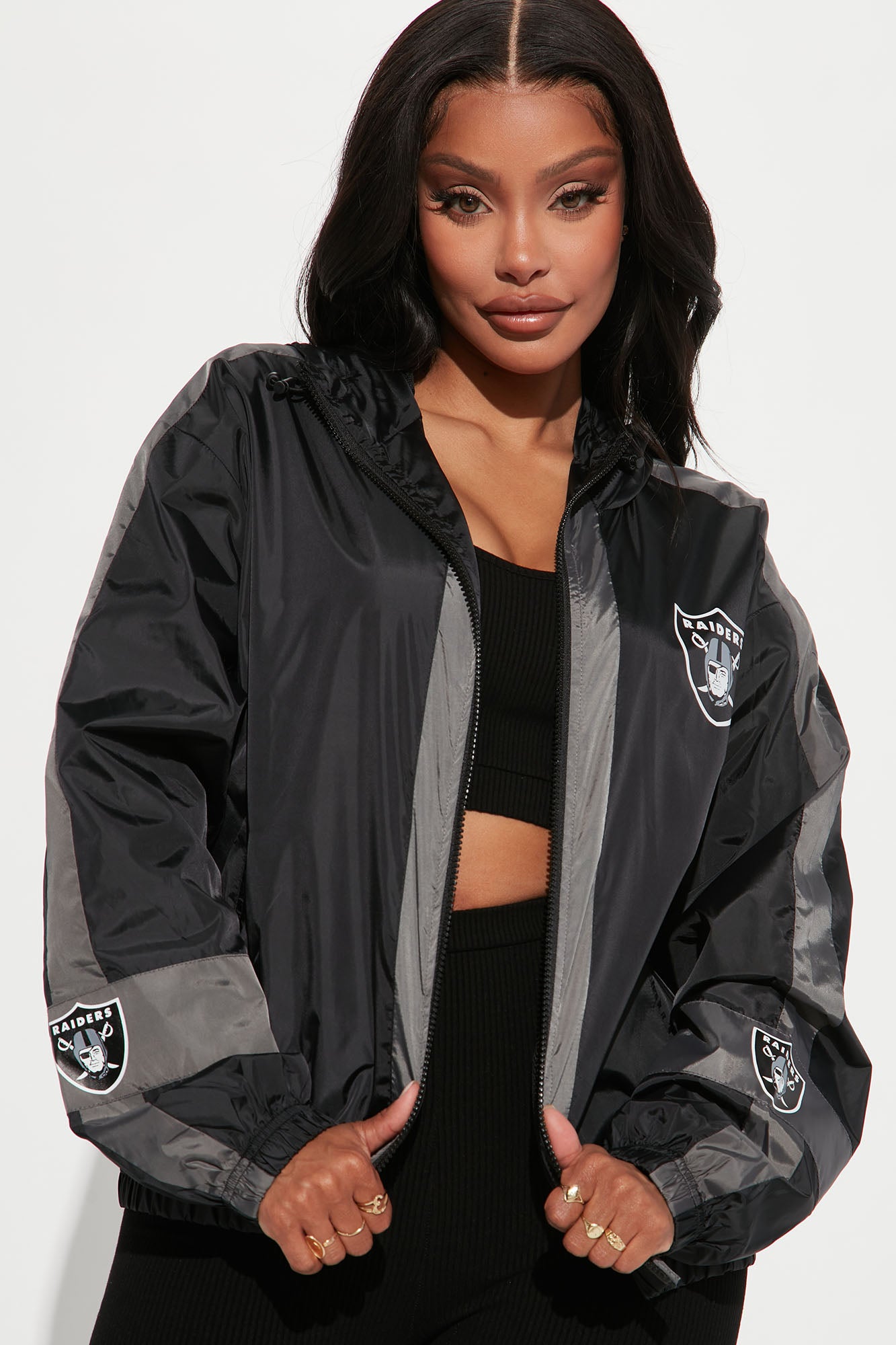 Las Vegas Raiders Letterman Jacket - Black/White, Fashion Nova, Jackets &  Coats