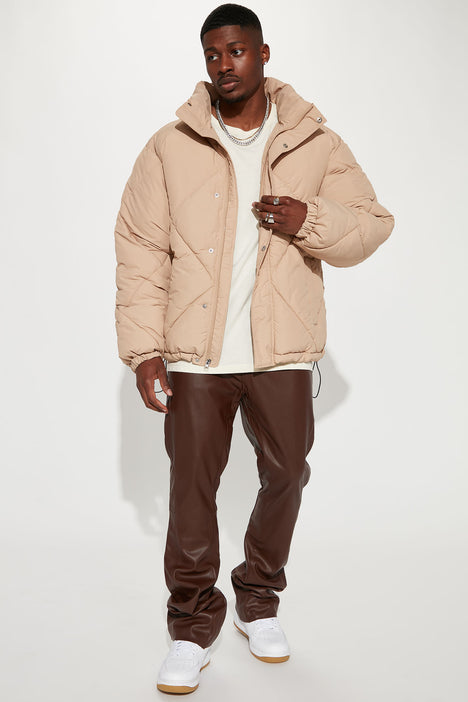 Tan outlet puffy jacket