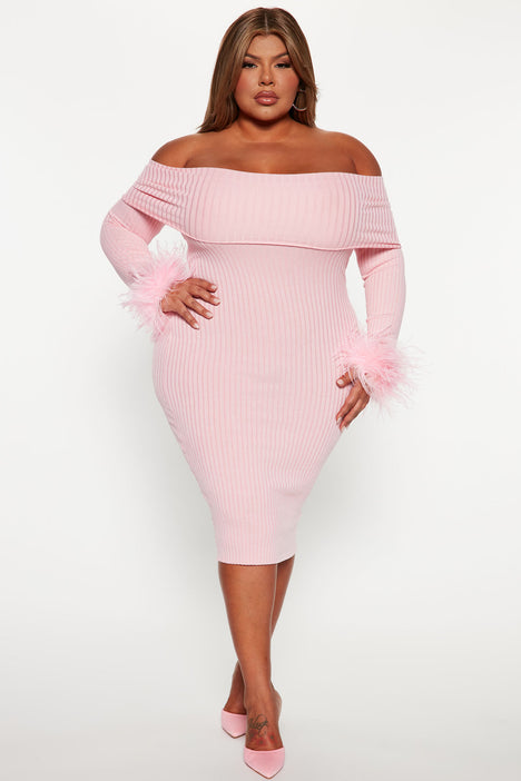 Legally Perfect Ribbed Midi Dress - Pink