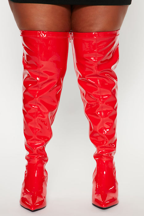 Red boots fashion nova online