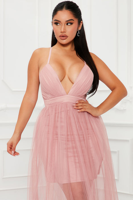 Andrya Tulle Maxi Dress Mauve