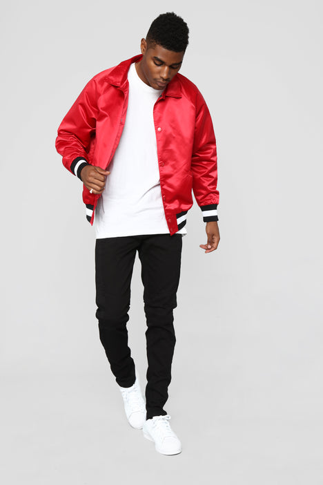 Zack Satin Jacket Red