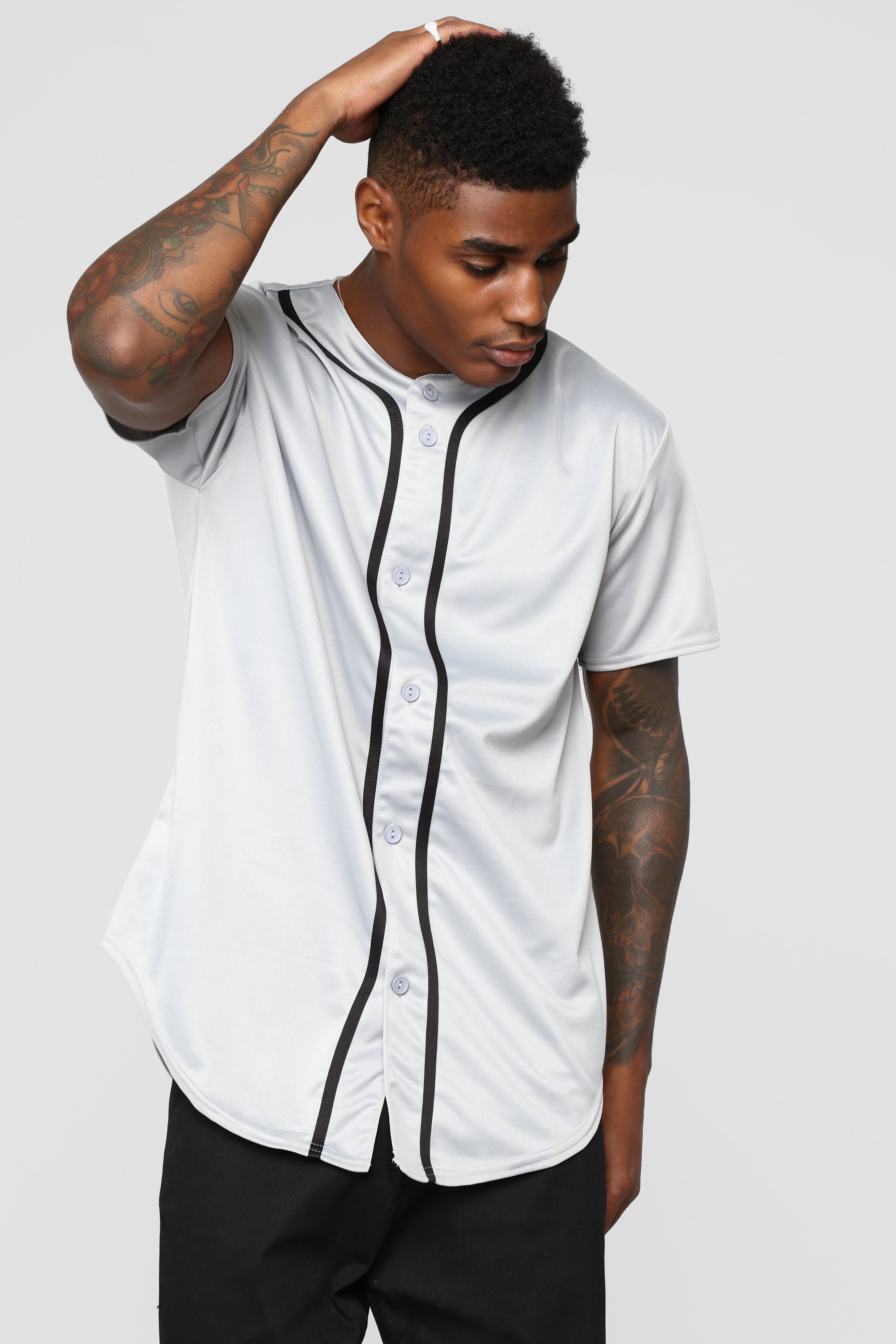 Baseball jersey best sale grey