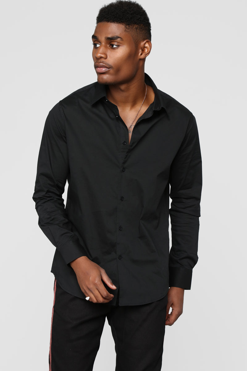 Classic Long Sleeve Woven Top - Black | Fashion Nova, Mens Shirts ...