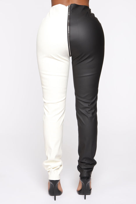 Jeans half black half sale white