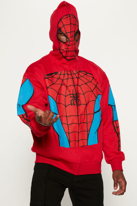 Spiderman zip up shop hoodie mens