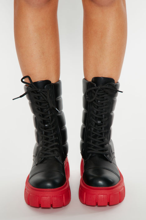 Go Time Booties Black Red Fashion Nova Shoes Fashion Nova