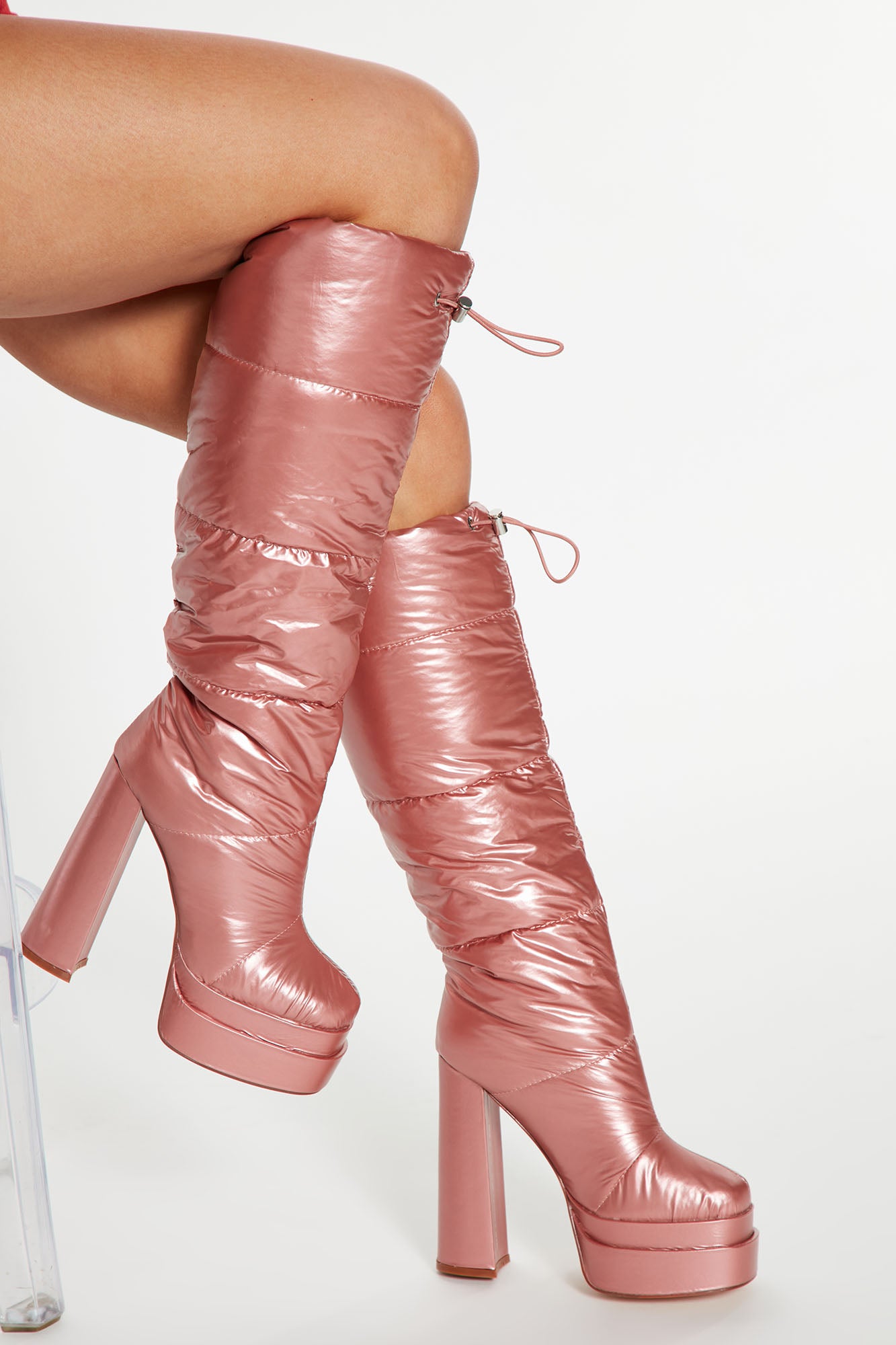 Rose gold clearance knee high boots