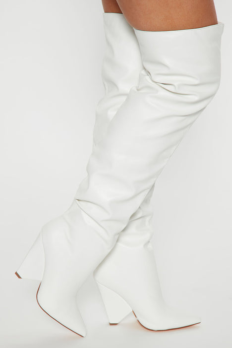 Different Type Of Girl Thigh High Boots White Fashion Nova