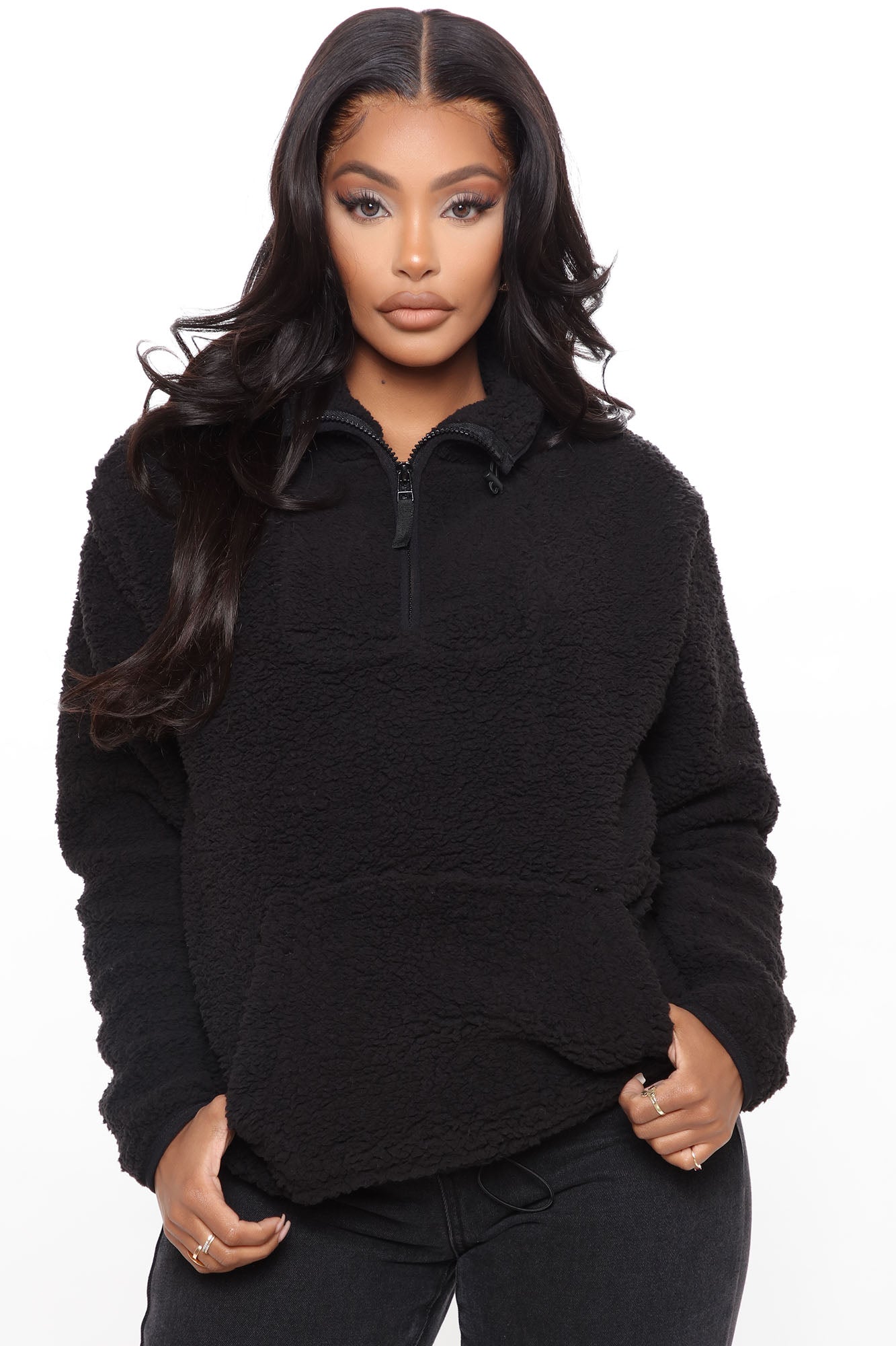 Sherpa pullover black online