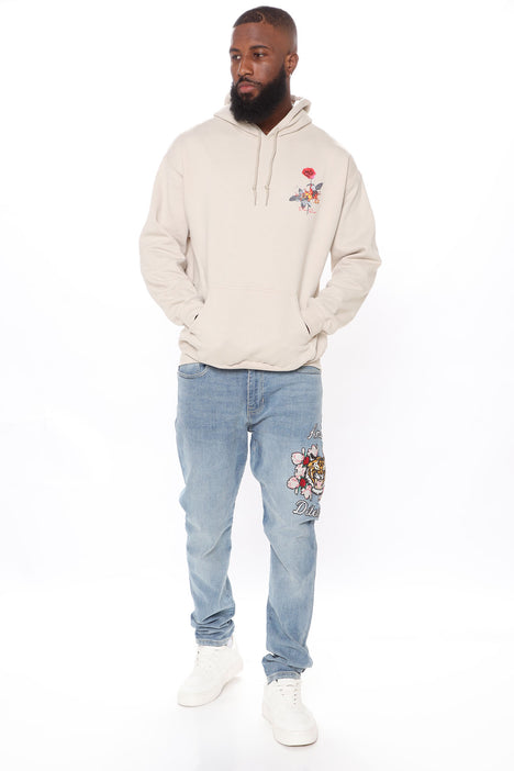 Burning Up Roses Hoodie Sand Fashion Nova Mens Graphic Tees