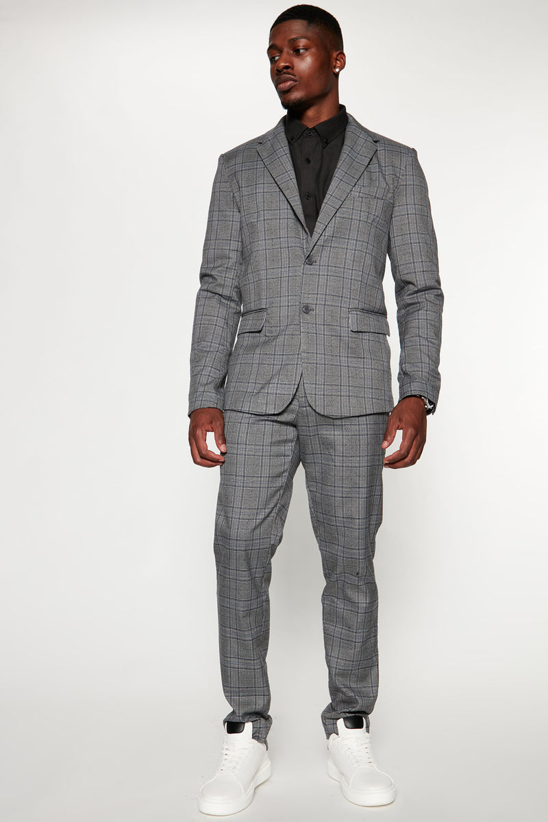 Boss Up Plaid Suit Jacket - Grey/combo | Fashion Nova, Mens Jackets ...