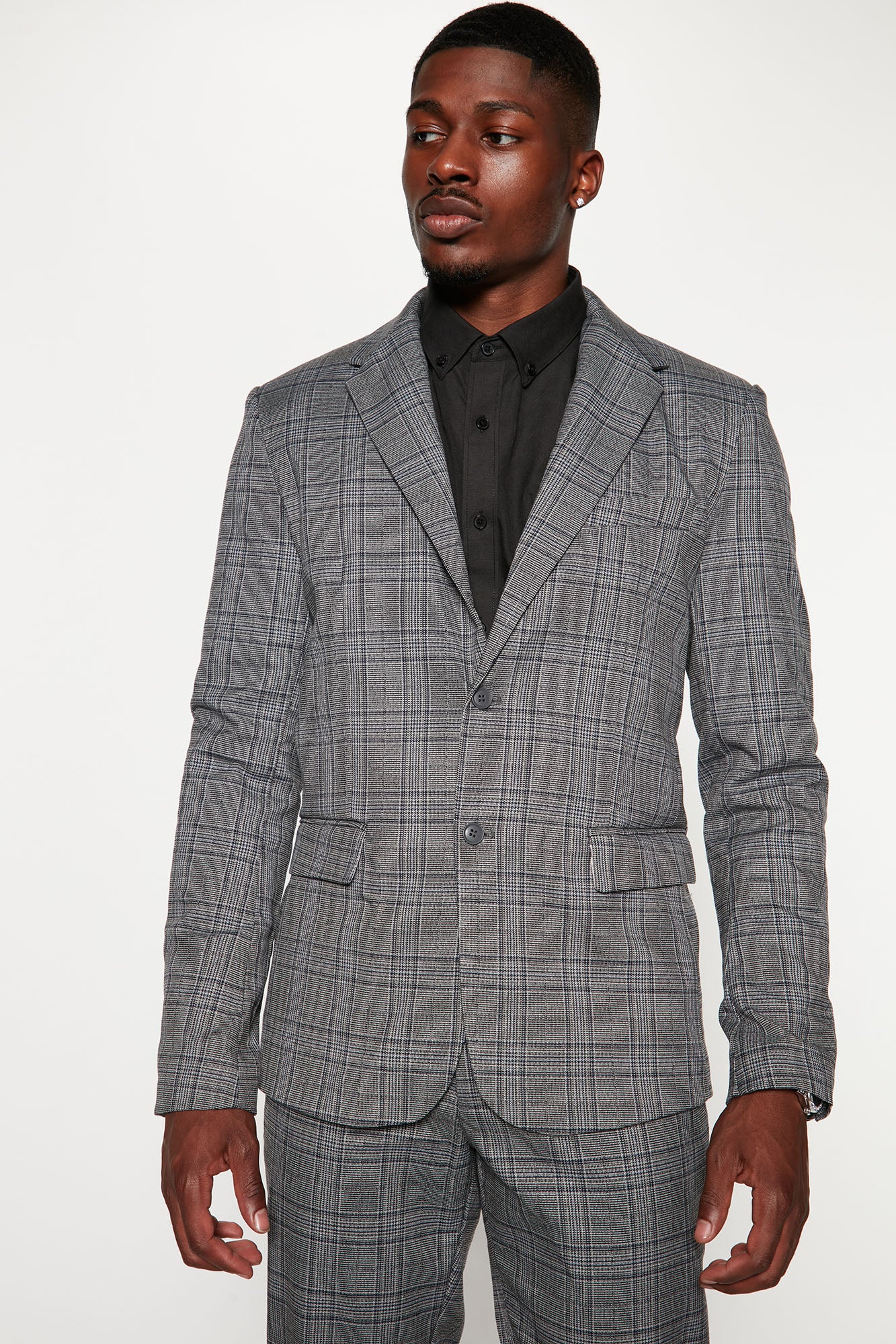Gray plaid outlet suit jacket