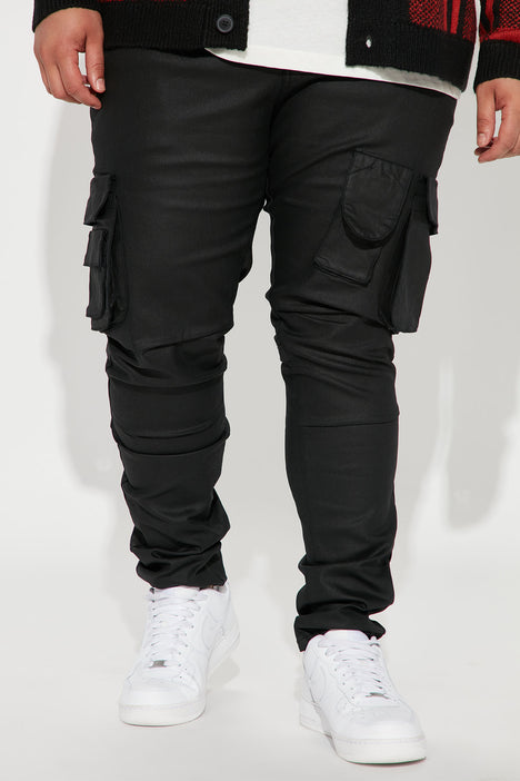 Black cargo cheap pants mens skinny