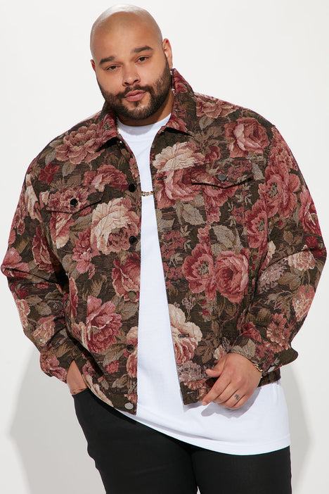 All You Need Is Tapestry Trucker Jacket - Pink/combo