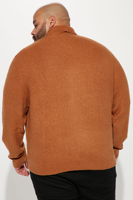 Simply Ribbed Cozy Turtleneck Sweater Cognac Fashion Nova
