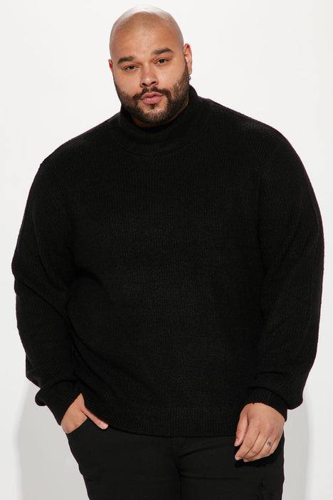 Simply Ribbed Cozy Turtleneck Sweater Black Fashion Nova Mens