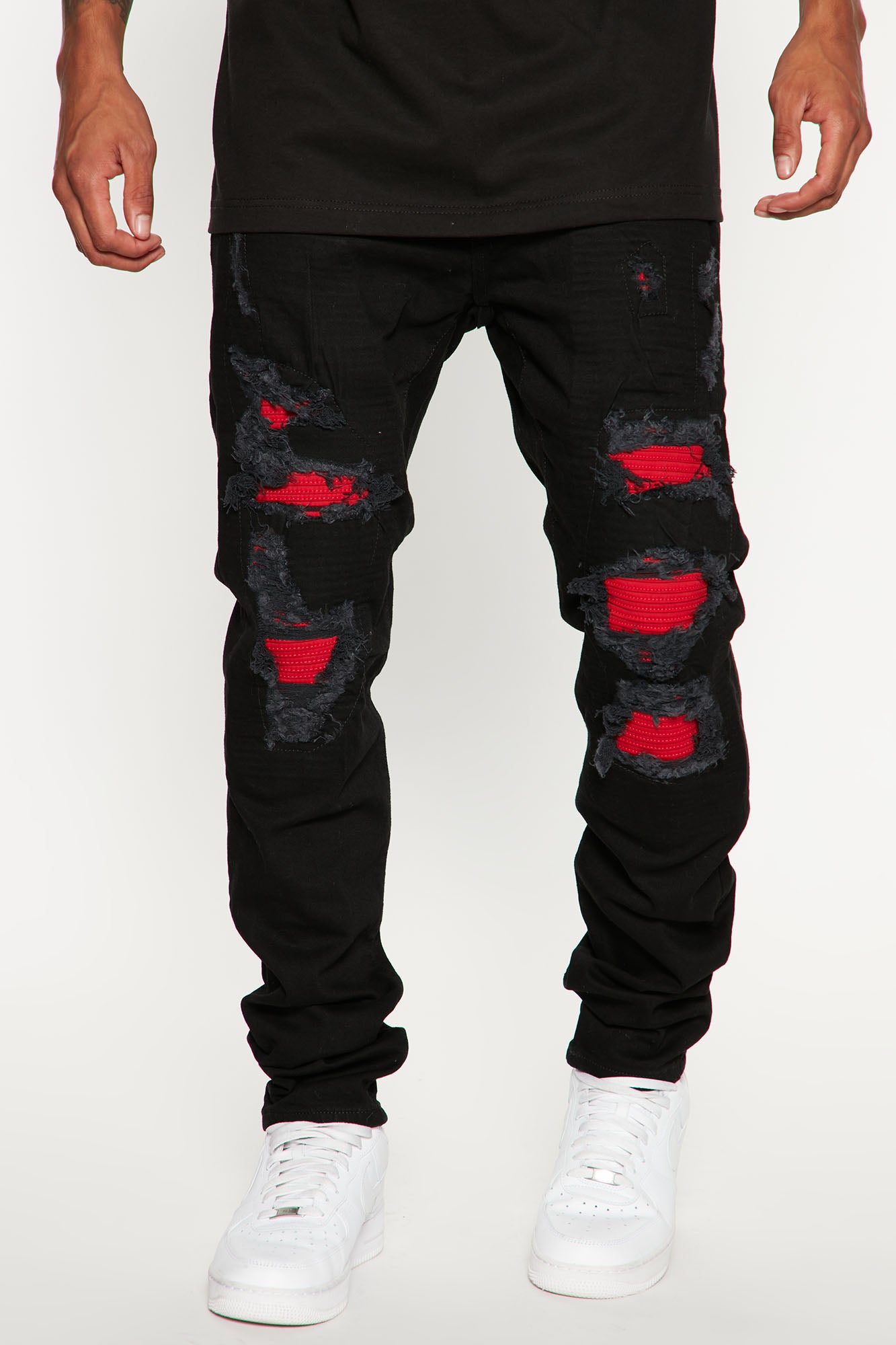 Black and red shop jeans mens