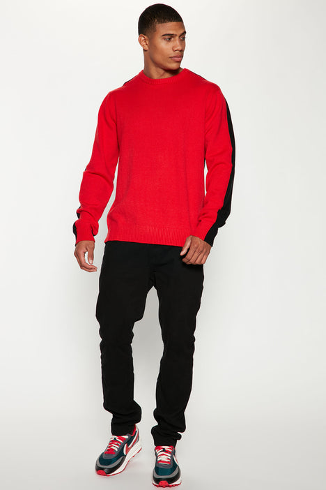 Black and red crew neck online