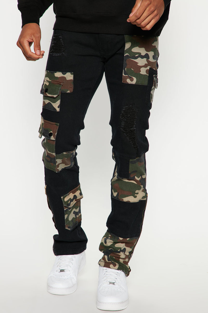 Hit It With Camo Slim Flared Jeans Black Wash Fashion Nova, Mens