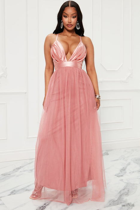 Julianna Tulle Maxi Dress Mauve