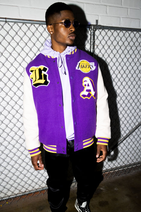 Loyalty La Lakers Varsity Purple And White Jacket