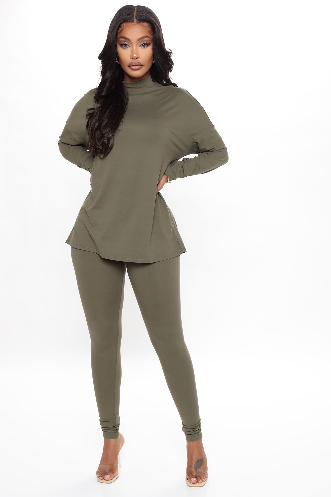 Everything Legging Set Olive Fashion Nova Matching Sets