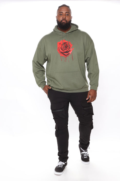 The End Blood Rose Hoodie Olive Fashion Nova Mens Graphic