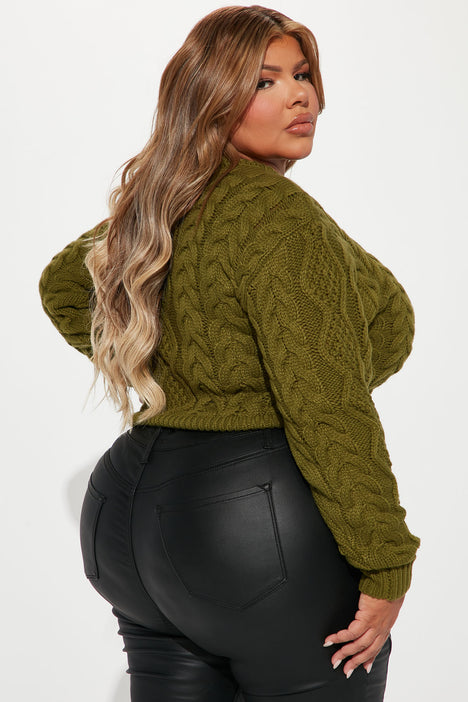 Kelly Cable Knit Sweater Olive