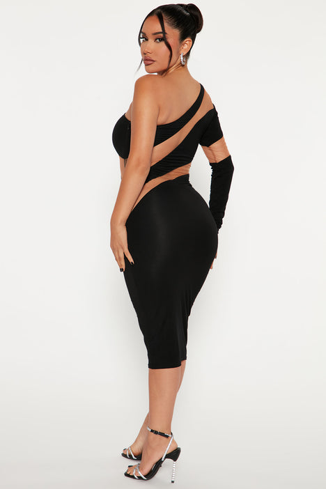Saturday Night Midi Dress Black