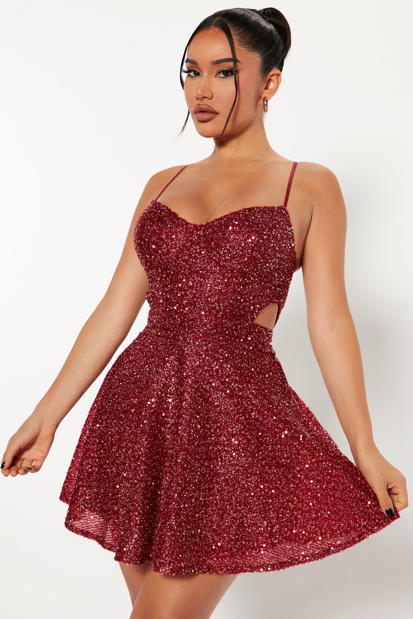 Fashion nova sales burgundy sequin dress