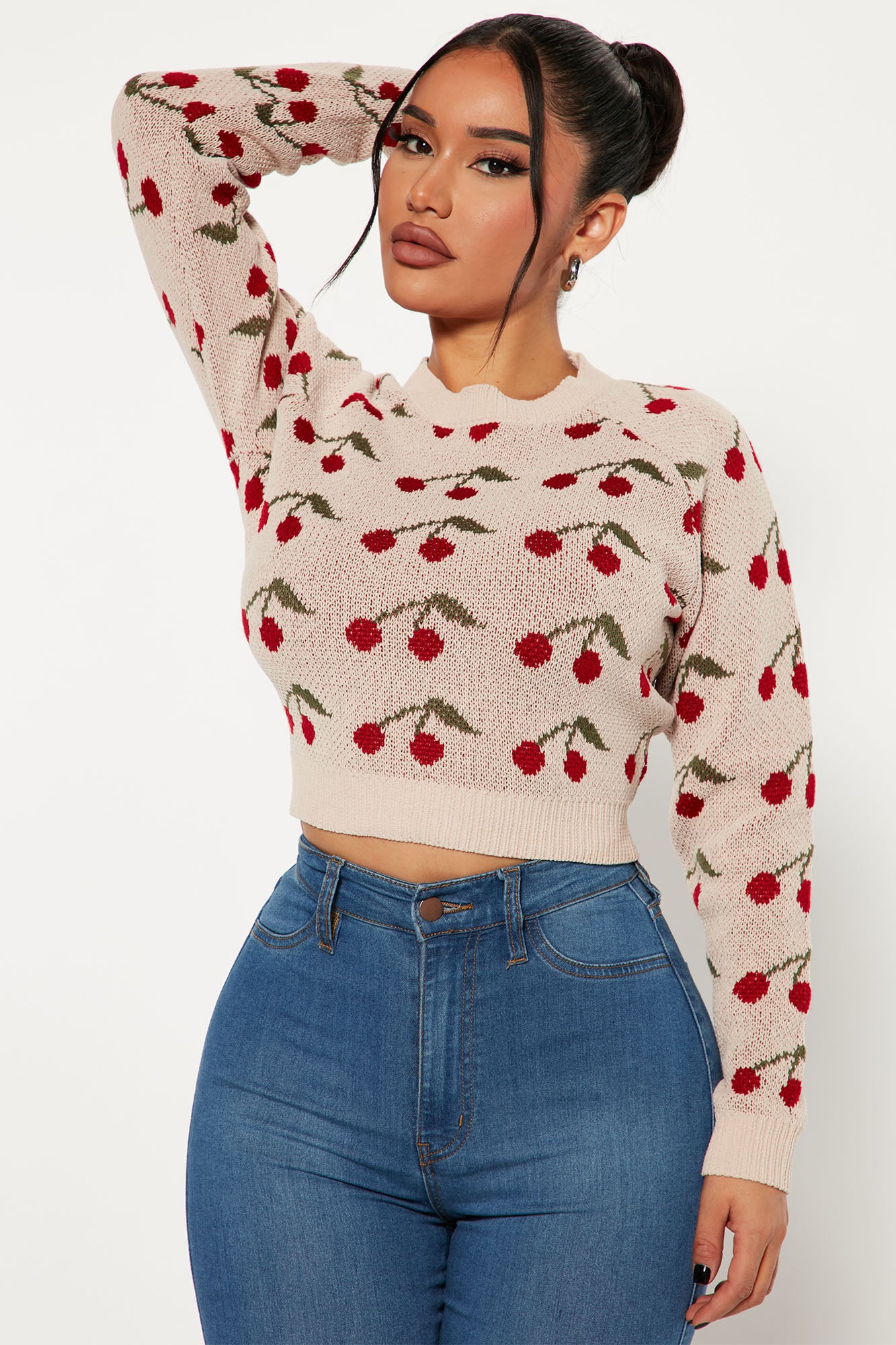 Wild Cherry Sweater Natural Combo