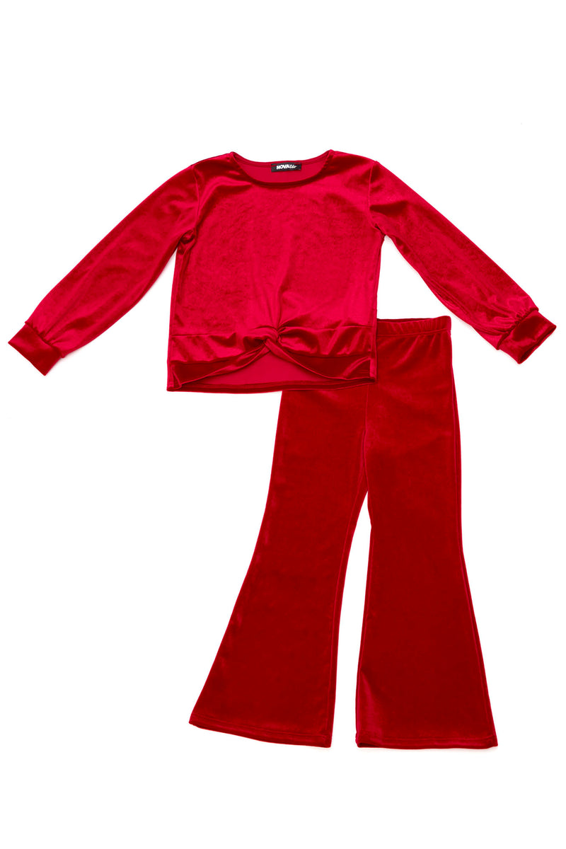 Mini Plush Velvet Pant Set - Red | Fashion Nova, Kids Sets | Fashion Nova